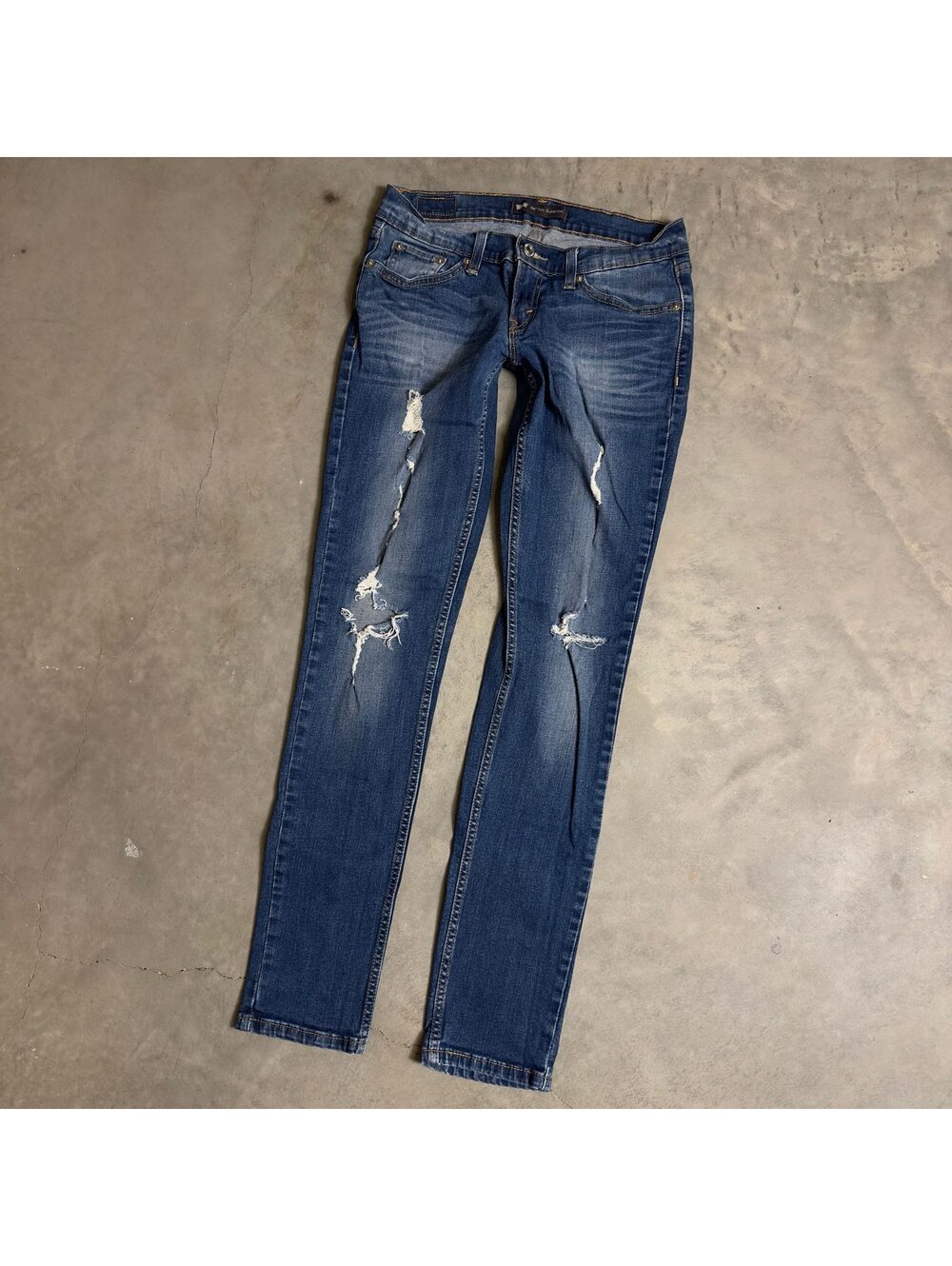 Levi's 524 Too Superlow Jeans Womens 27x33 Distressed